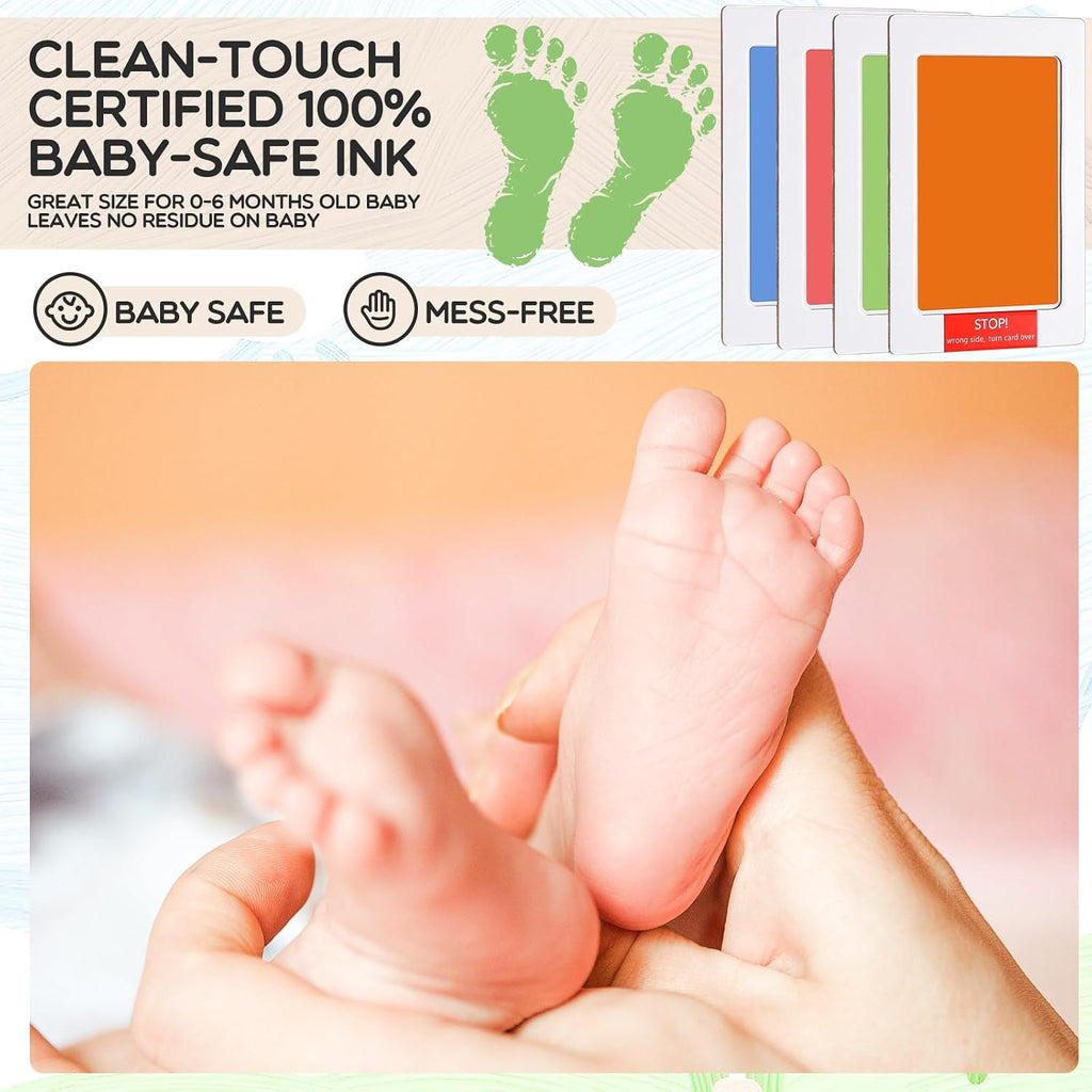 Jetec 8 Set Inkless Hand Footprint Paw Print Kit Ink Pad, 4 Colors