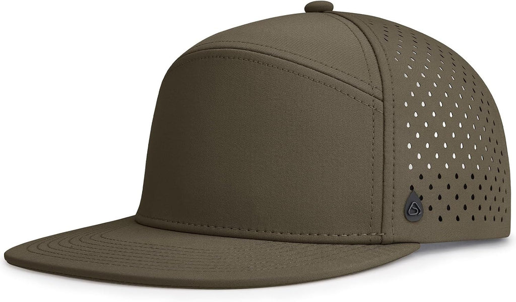 AOPREL Flat Brim Baseball Cap for Men Adjustable Water-Resistant Performance Hat with Breathable Laser Perforated