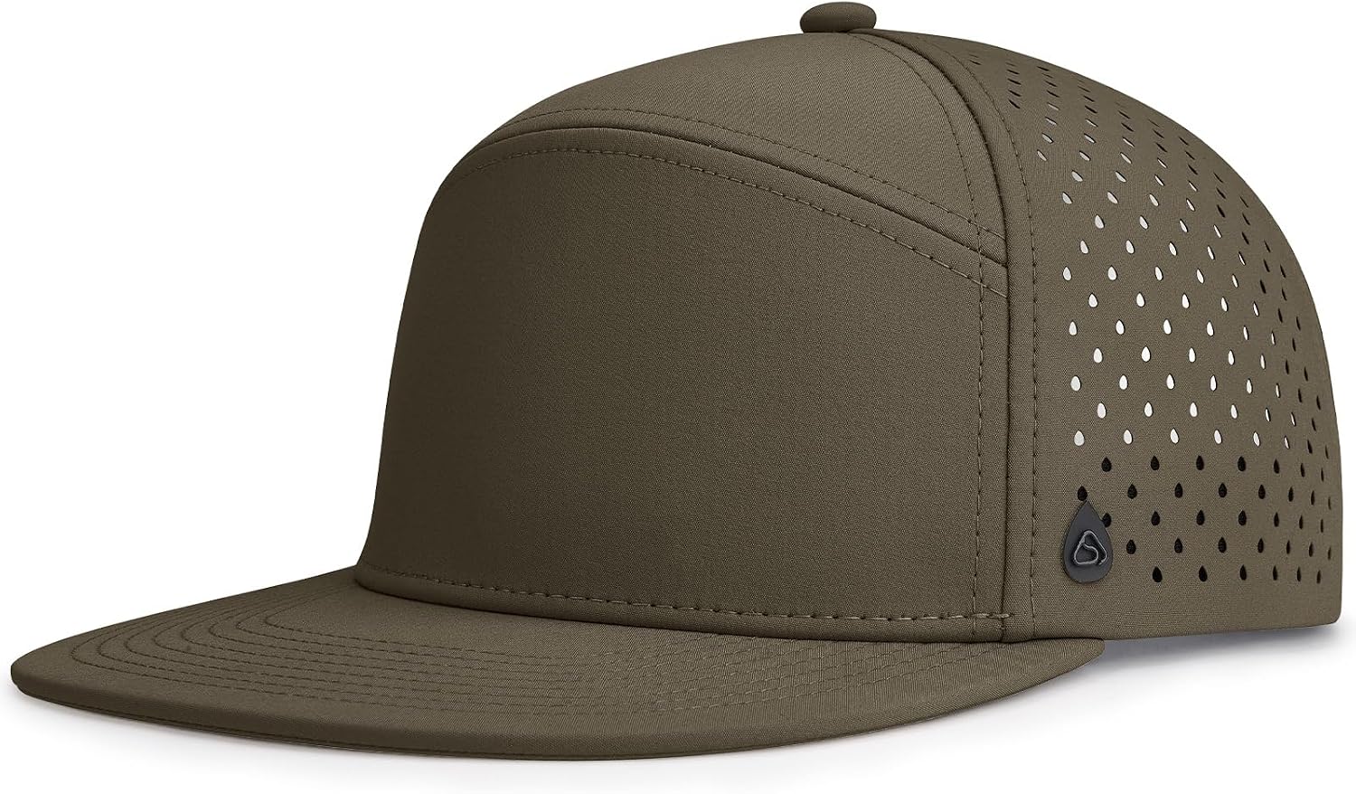 AOPREL Flat Brim Baseball Cap for Men Adjustable Water-Resistant Performance Hat with Breathable Laser Perforated