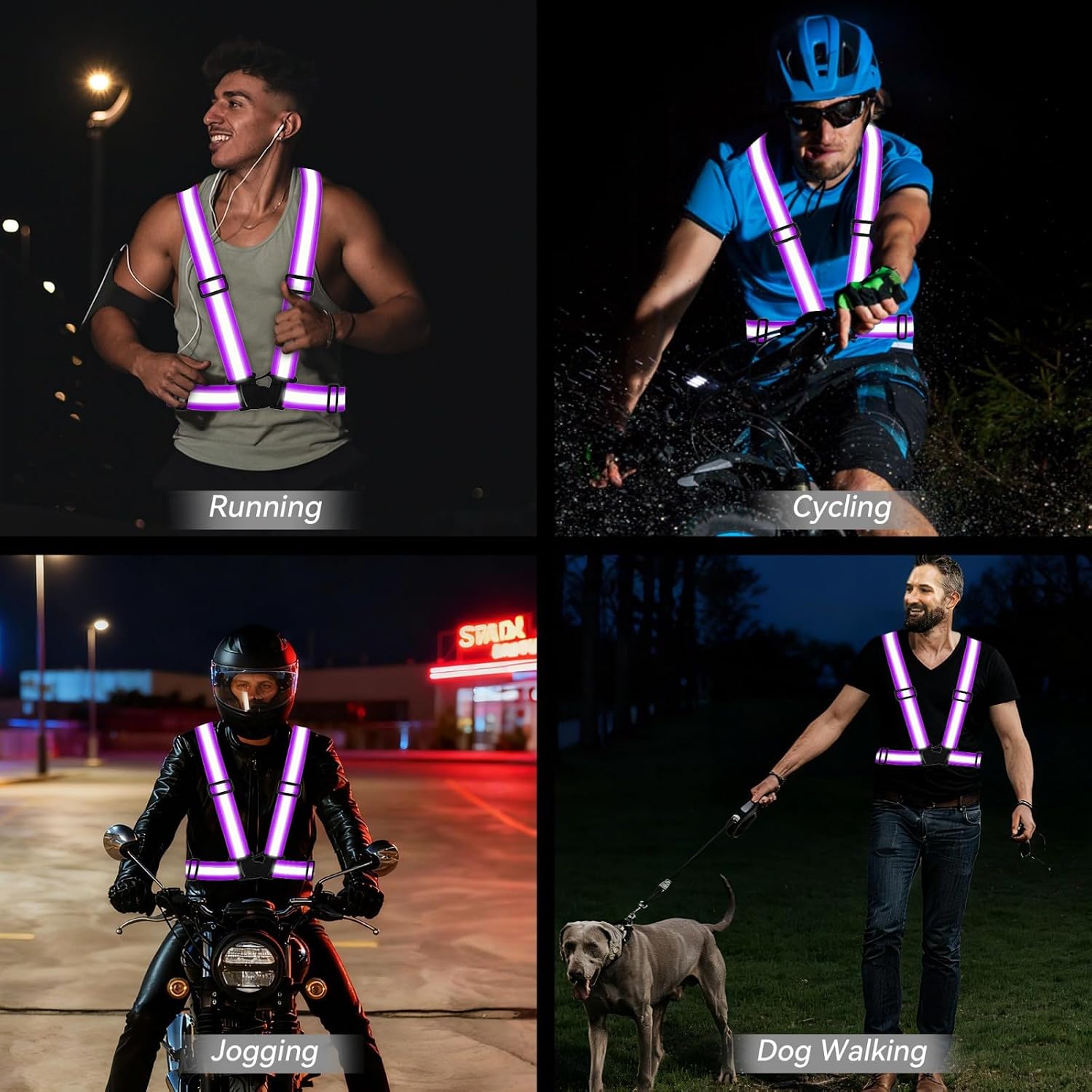 3PCS Reflective Vest Running Gear