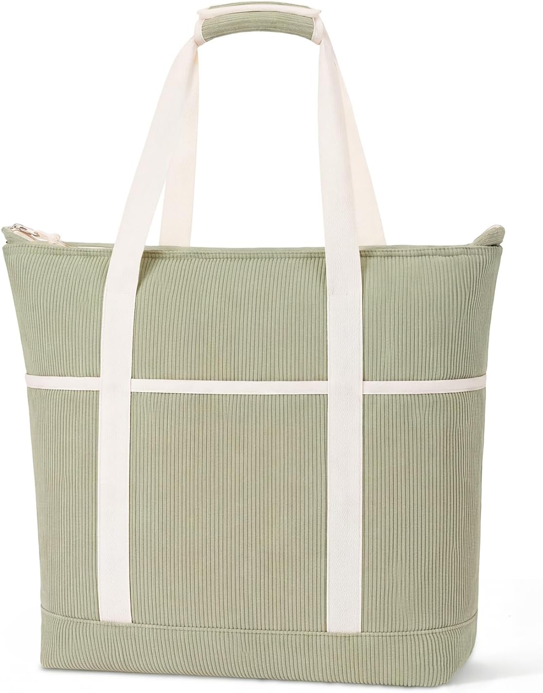 Corduroy Insulated Cooler Tote Bag for Grocery Shopping, Beach