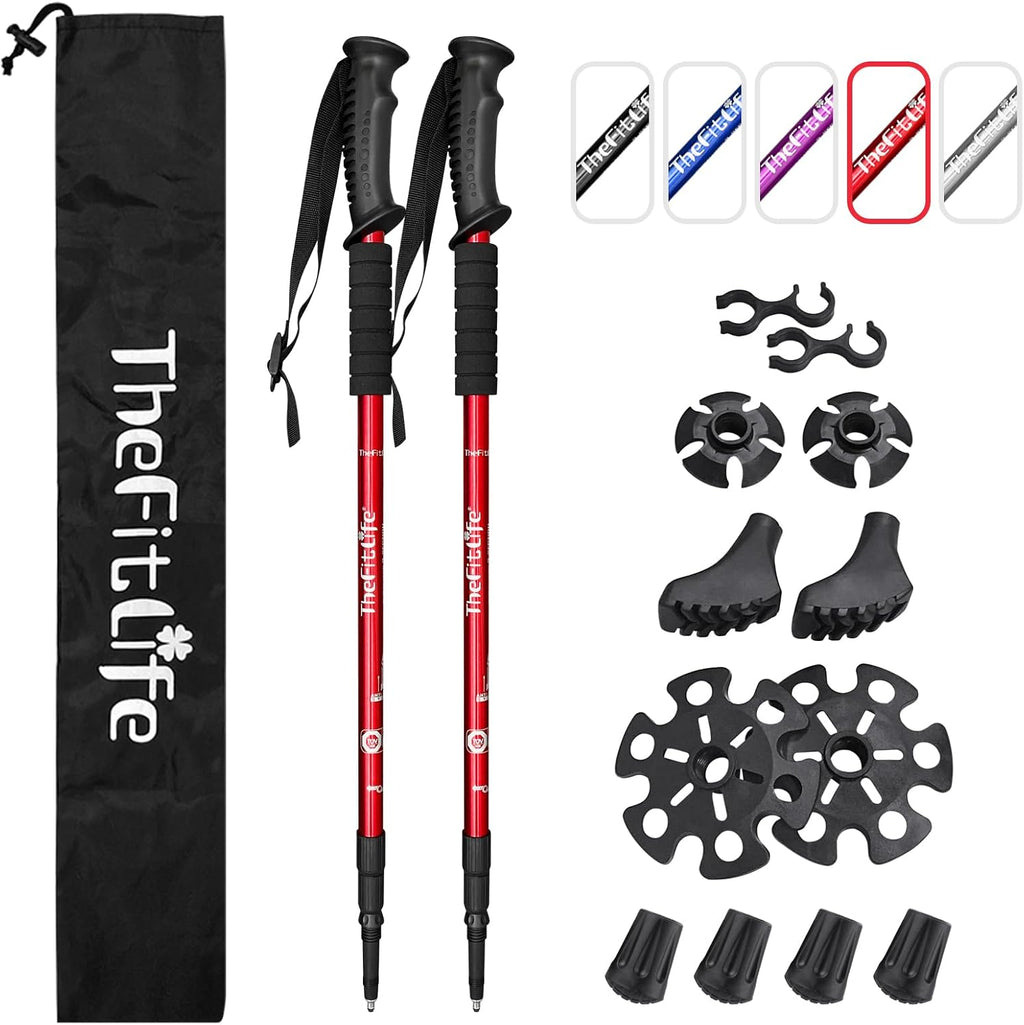 Telescopic Trekking Poles for Hiking, Anti-Shock Nordic Walking Sticks