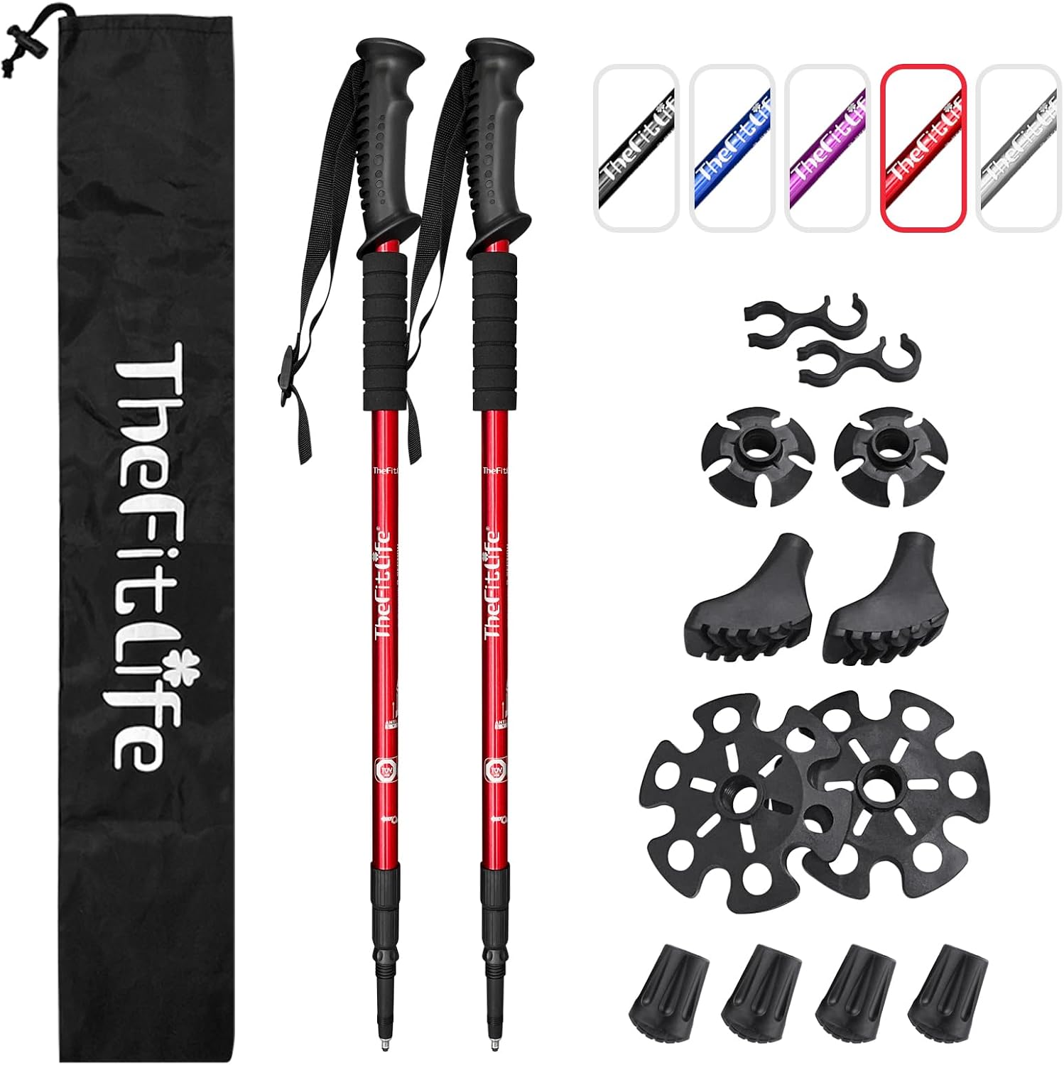 Telescopic Trekking Poles for Hiking, Anti-Shock Nordic Walking Sticks
