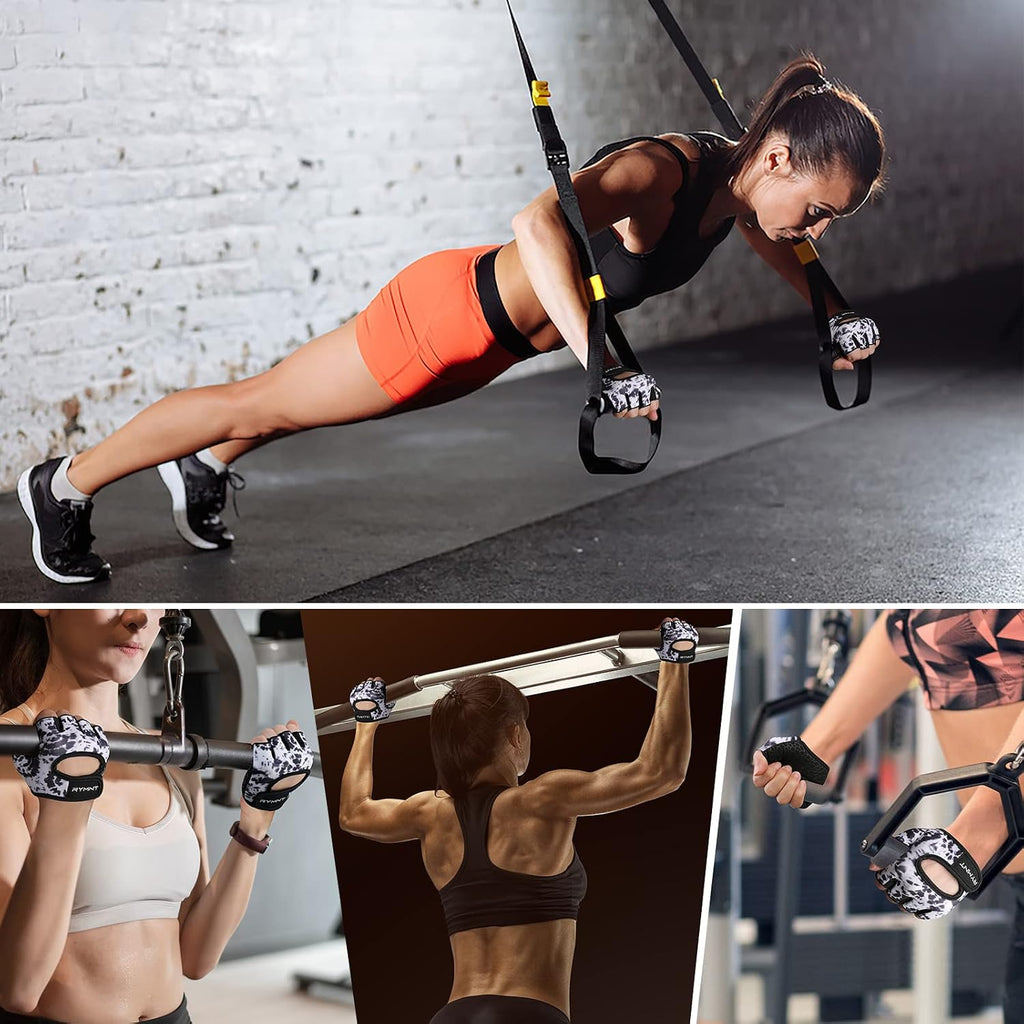Short Workout Gloves for Women Men, Weight Lifting Gloves Full Palm Pads