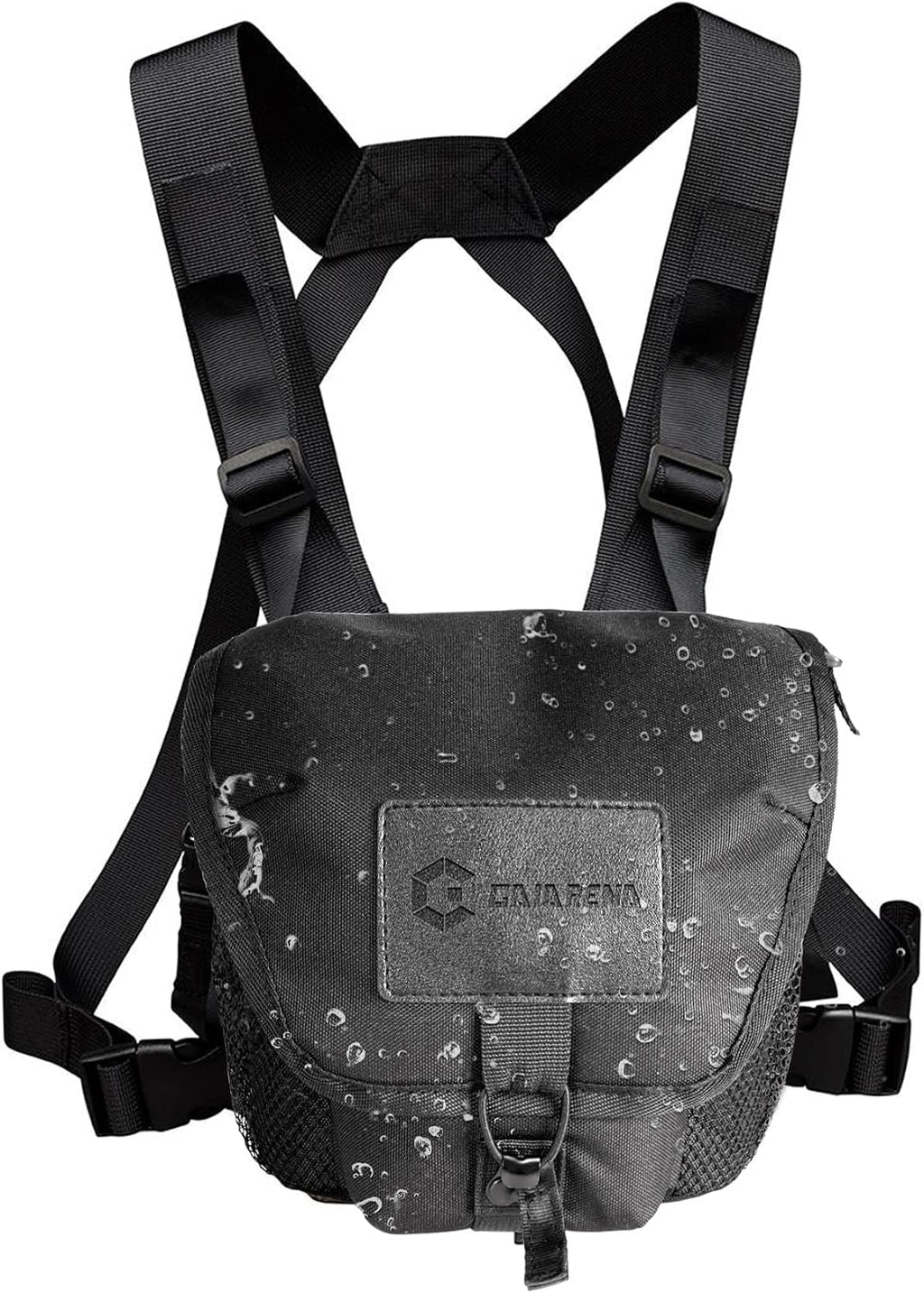 GAIARENA Waterproof Binocular Harness Chest Pack, Bino Harness Case with Rangefinder & Cellphone Pocket for 12x42 Binoculars Lightweight Binocular Pack for Hunting, Hiking (New Version)