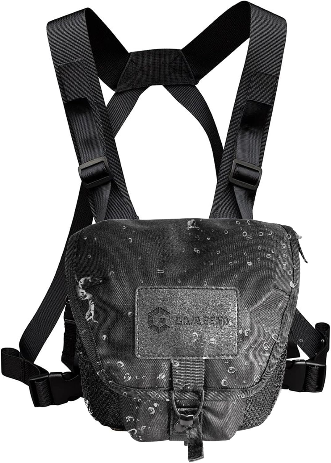 GAIARENA Waterproof Binocular Harness Chest Pack, Bino Harness Case with Rangefinder & Cellphone Pocket for 12x42 Binoculars Lightweight Binocular Pack for Hunting, Hiking (New Version)