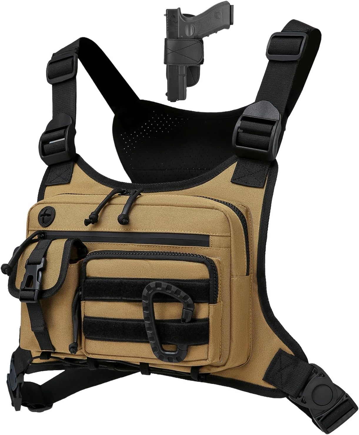 Muserise Outdoor Chest Bag For Men and Women, Tactical Vest For Running, Cycling, EDC Chest Pack Rig For Sports and Workouts