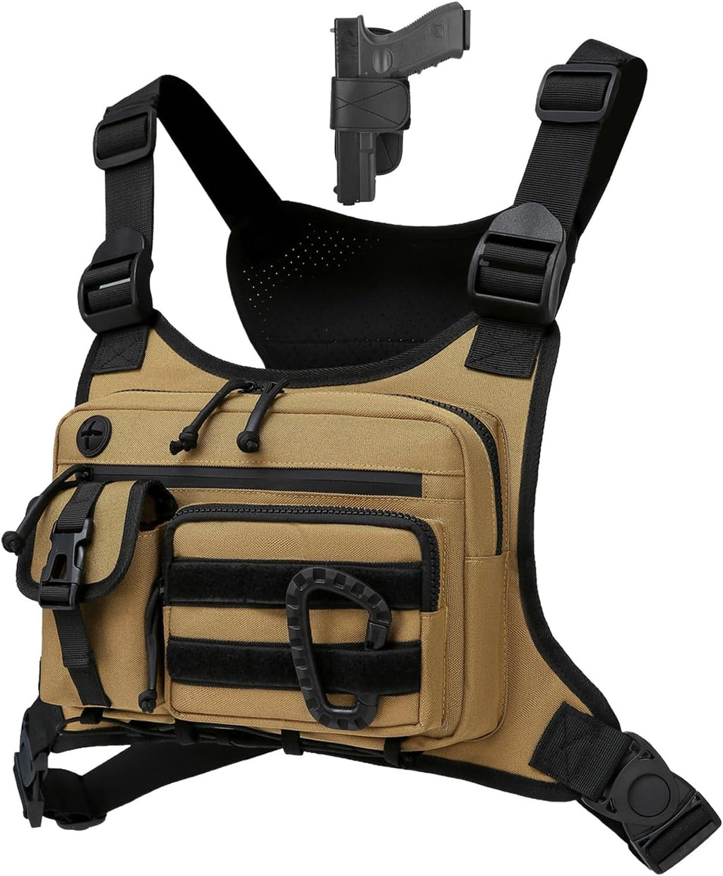 Muserise Outdoor Chest Bag For Men and Women, Tactical Vest For Running, Cycling, EDC Chest Pack Rig For Sports and Workouts