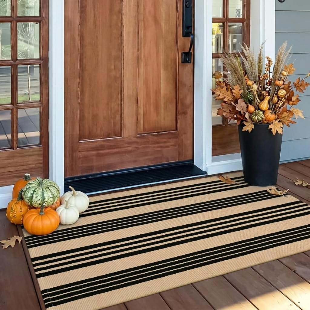 OJIA Front Door Mat 24"x51", Striped Porch Rug Outdoor Door Mat Fall Decor