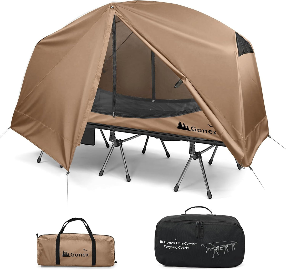 Gonex 31.5" Wide Camping Tent Cot 1 Person Folding Off-Ground Cot