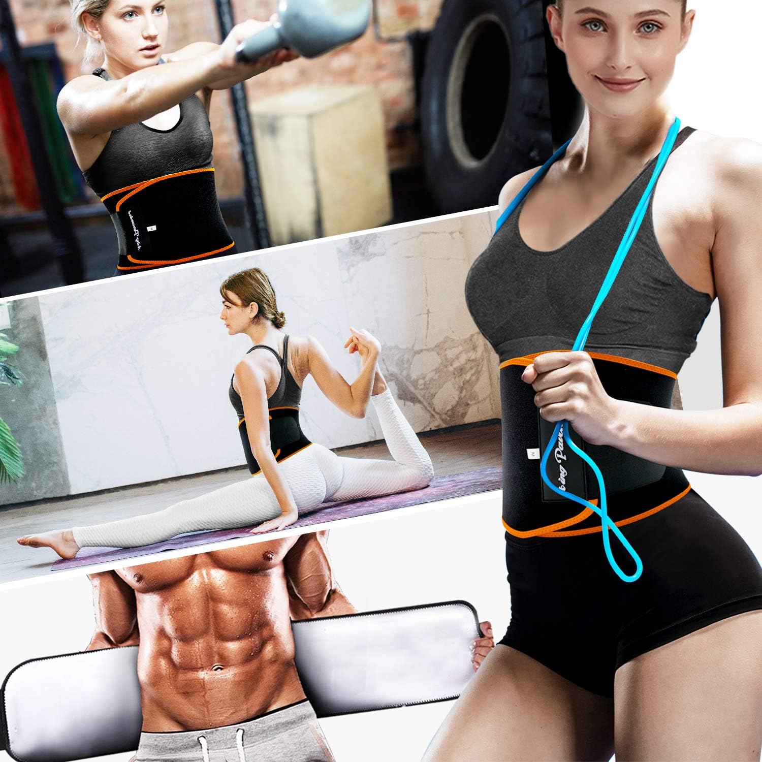 KingPavonini Waist Trainer for Men Women Belly Fat, Sweat Belt Band