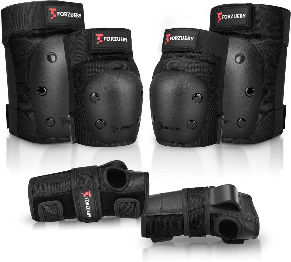 Adult&Kids Knee Pads Elbow Pads Wrist Guards 6 in 1 Protective Gear Set