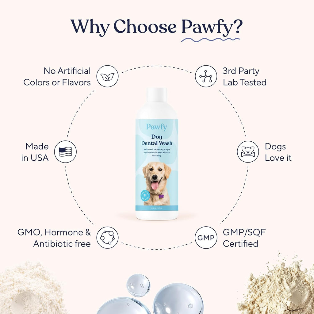 Pawfy Dog Breath Freshener & Teeth Cleaning - Dental Water Additive