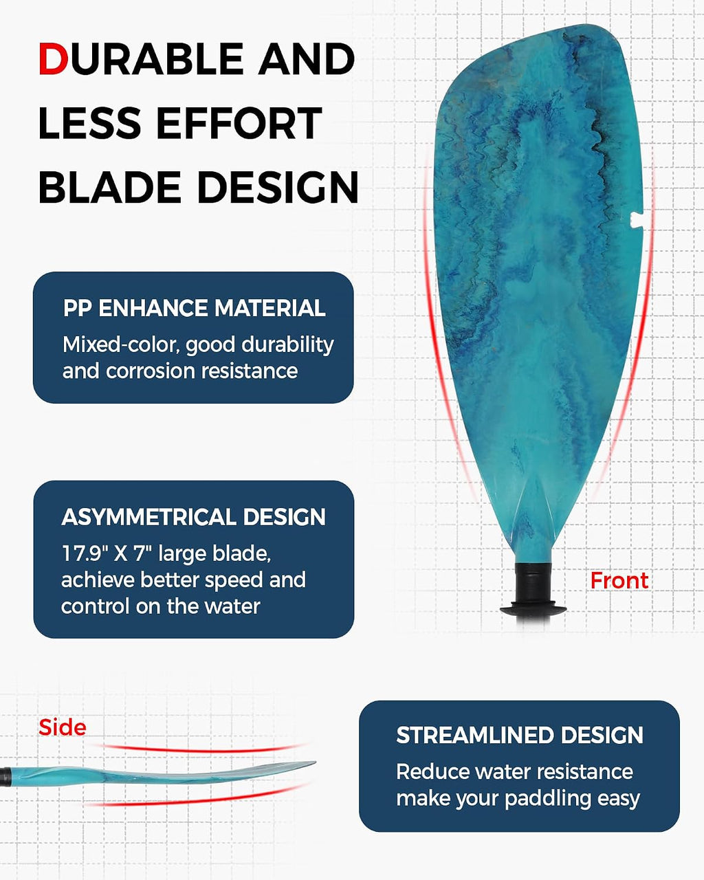 Angler Kayak Paddle, Adjustable Fiberglass Kayak Fishing Oar