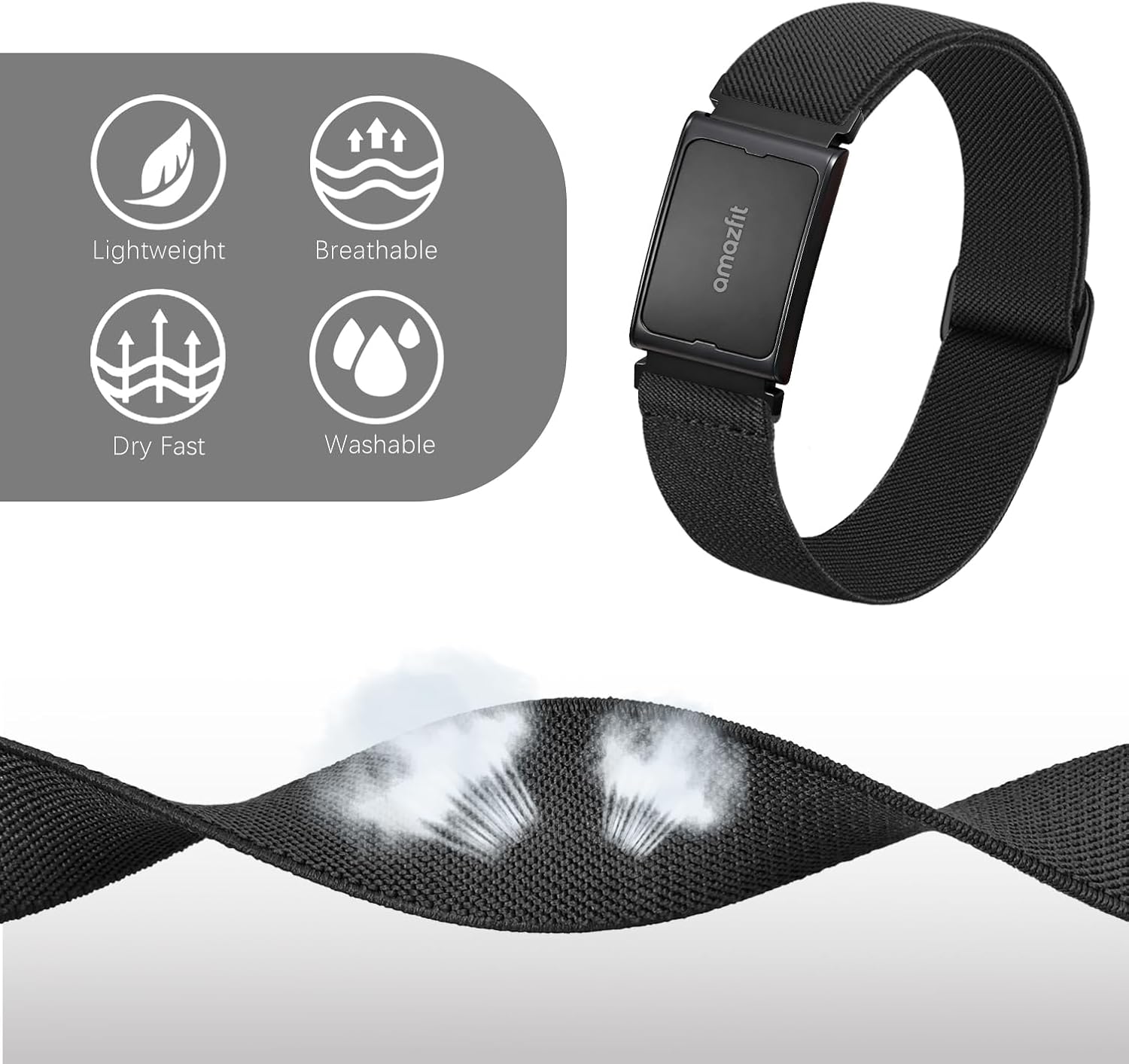 Bolesi Stretchy Bicep Arm Bands Compatible with Amazfit Helio Fitness Tracker,22mm Soft Breathable Lightweight Nylon Adjustable 38cm Long Replacement Sports Ankle Straps for Women Men Accessory