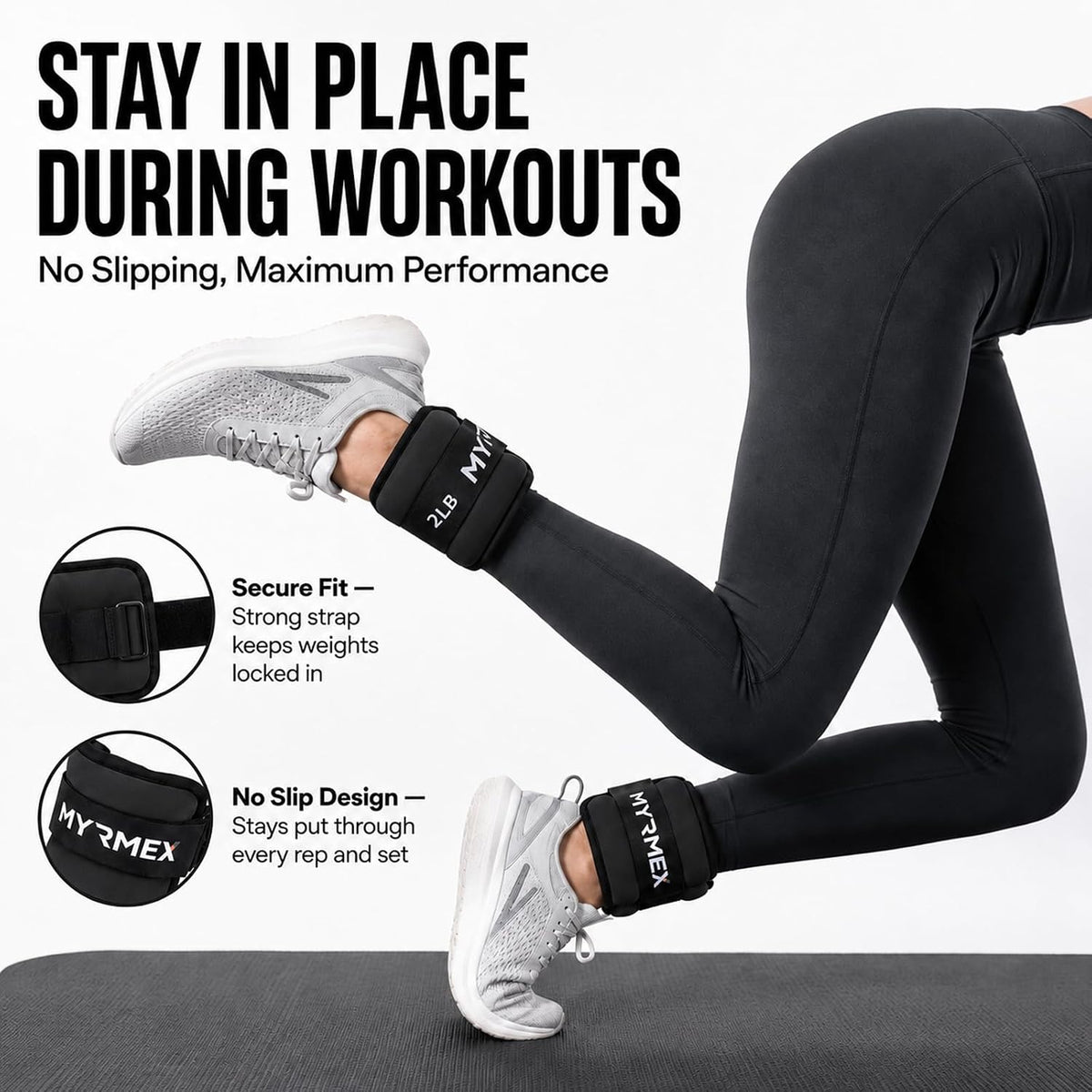 MYRMEX Ankle Weights for Women and Men,1/1.5/2/2.5/3/4 LB Wrist Weights for Women with Hook and Loop Straps Used for Daily Strength Exercises Such As Jogging,Arm waving,Aerobic exercise etc