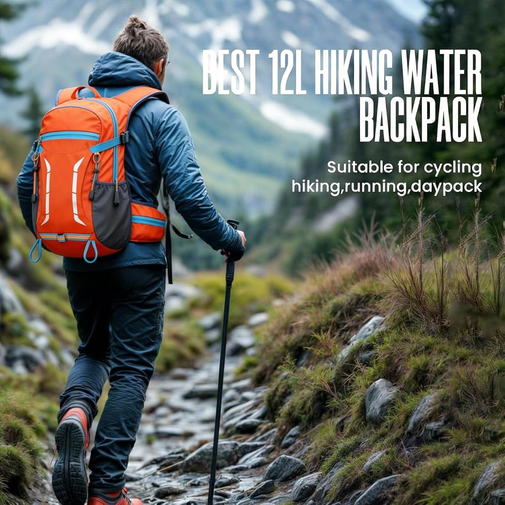 12L Hydration Backpack for Men Women,Lightweight Hydration Pack with 2L Water Bladder, Water Backpack for Cycling,Hiking,Rave,Biking and Running Outdoor Activities