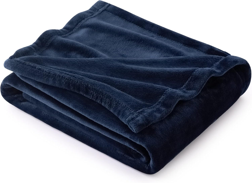 Bedsure Soft Cozy Warm Fleece Throw Blanket for Couch 300GSM Navy 50"x60"