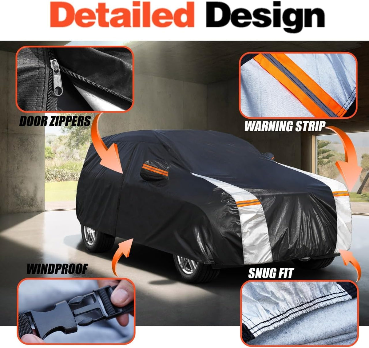 Subaru Ascent Car Cover 100% Waterproof All Weather, Gift with Towel, Multi-Layers SUV Car Cover Custom Fit 2018-2026 Subaru Ascent, Full Exterior Covers Rain Sun UV Protection with Door Zipper.