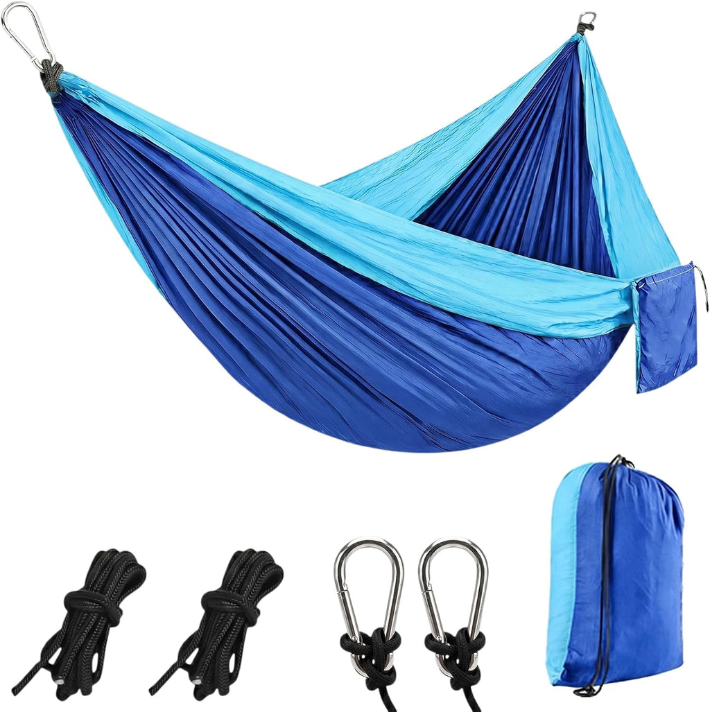 Camping Hammocks, Portable Parachute with Tree Straps (Pink & Gray)