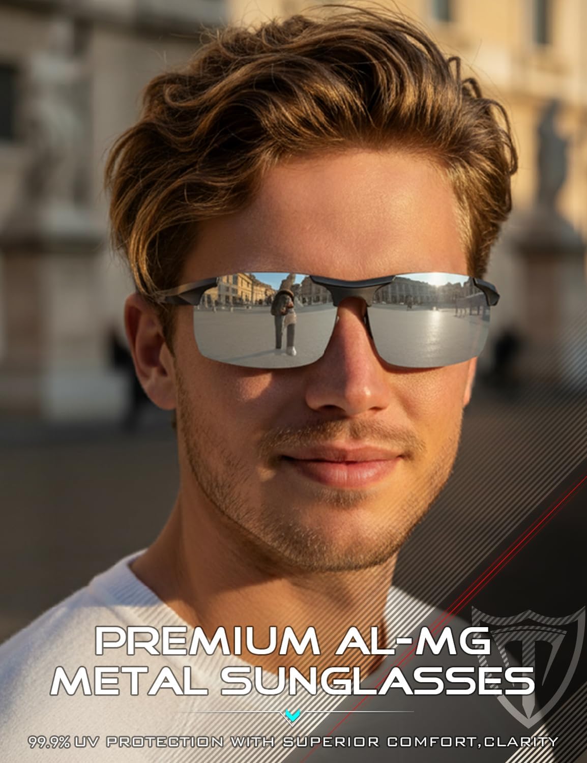 ATTCL 0.9 oz Polarized Sunglasses Men Al-Mg Metal Golf Fishing Sports UV400