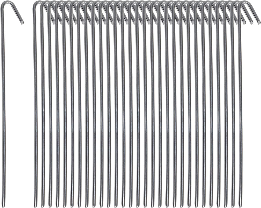Pinnacle Mercantile 30 Pack Tent Stakes Metal Garden Edging Fence Hooks Pegs Christmas Decoration Stakes Made USA 9 inches Long