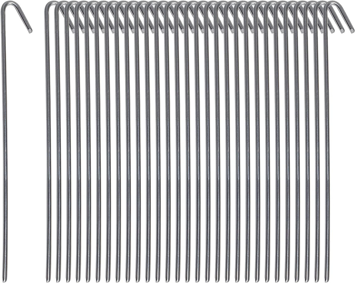 Pinnacle Mercantile 30 Pack Tent Stakes Metal Garden Edging Fence Hooks Pegs Christmas Decoration Stakes Made USA 9 inches Long