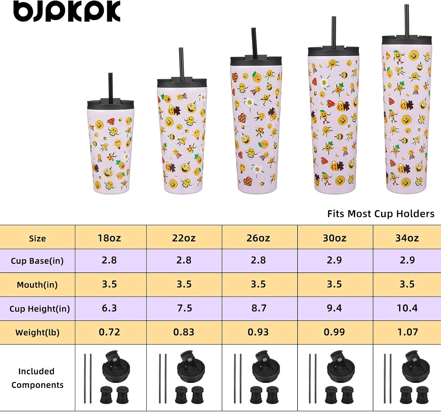 BJPKPK 34oz Coffee Tumbler with Straw, Insulated Stainless Steel Cup