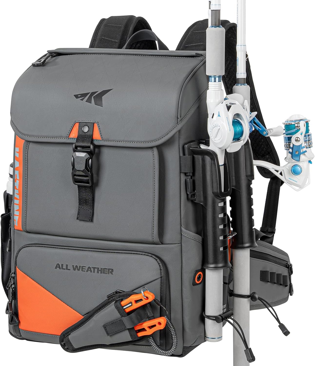 KastKing All Weather Waterproof Fishing Backpack With 2 Rod Holder