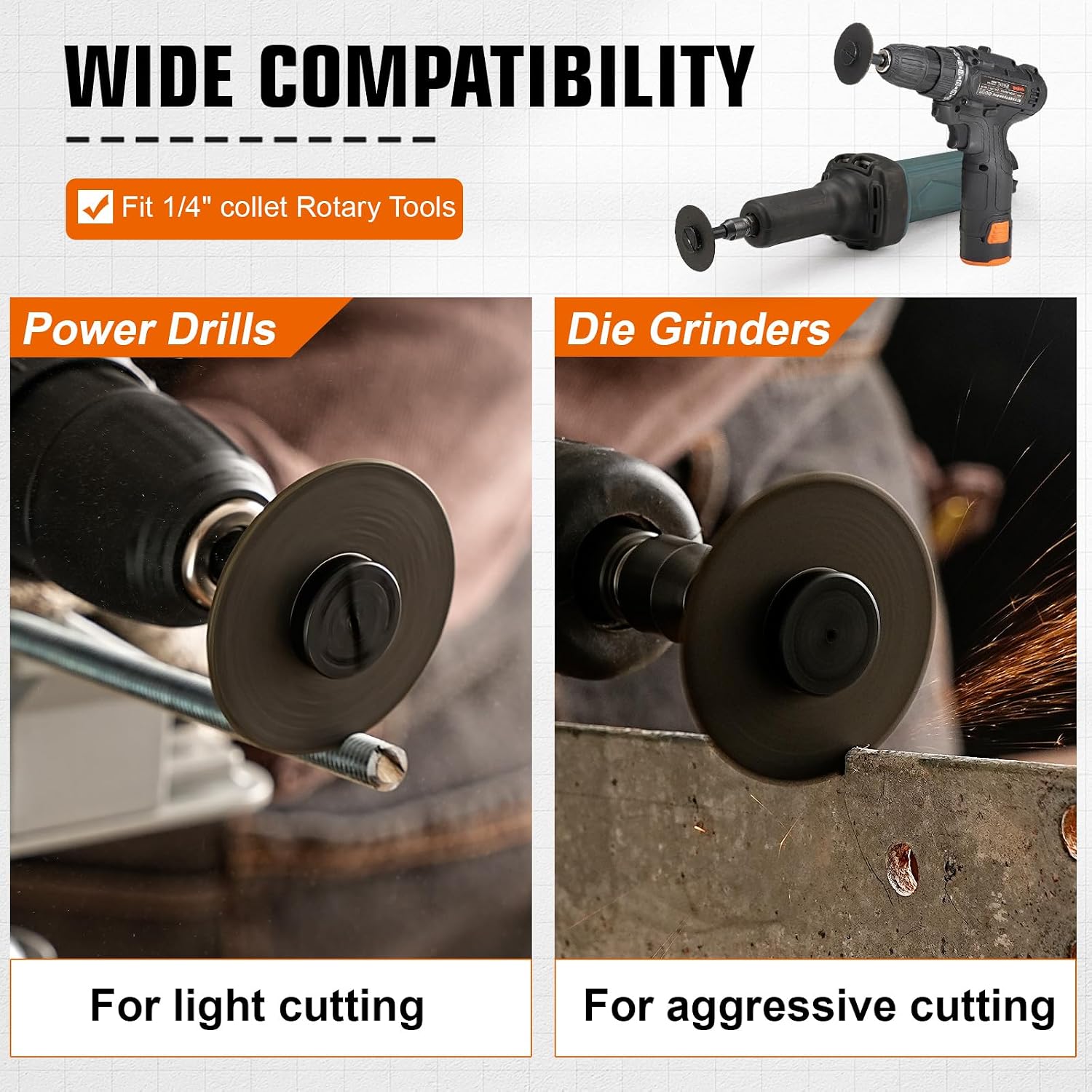 SI FANG 11 Pack 2 Inch Die Grinder Cut Off Wheel with 1/4 Arbor Accessories