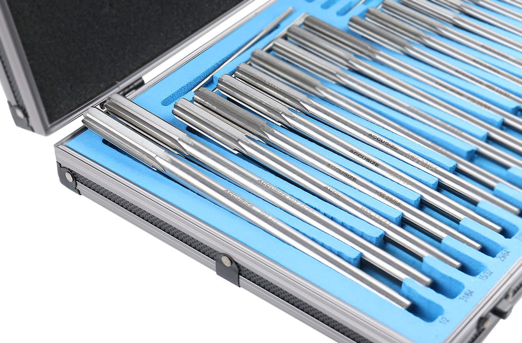 Accusize Chucking Reamer Set, 1/16" to 1/2" by 1/64", 29 Pc