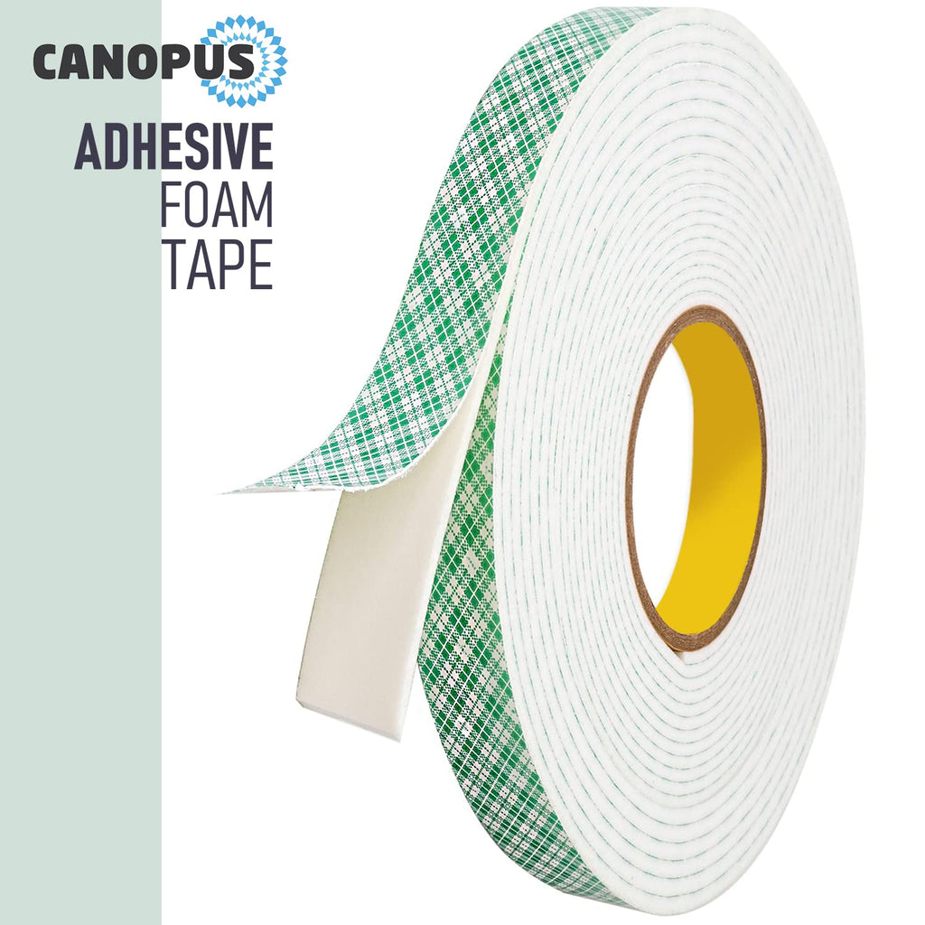 CANOPUS Double Sided Foam Tape for Craft and Card Making Projects, Heavy Duty Adhesive Mounting Tape 4016 (0.5in x 36yd)