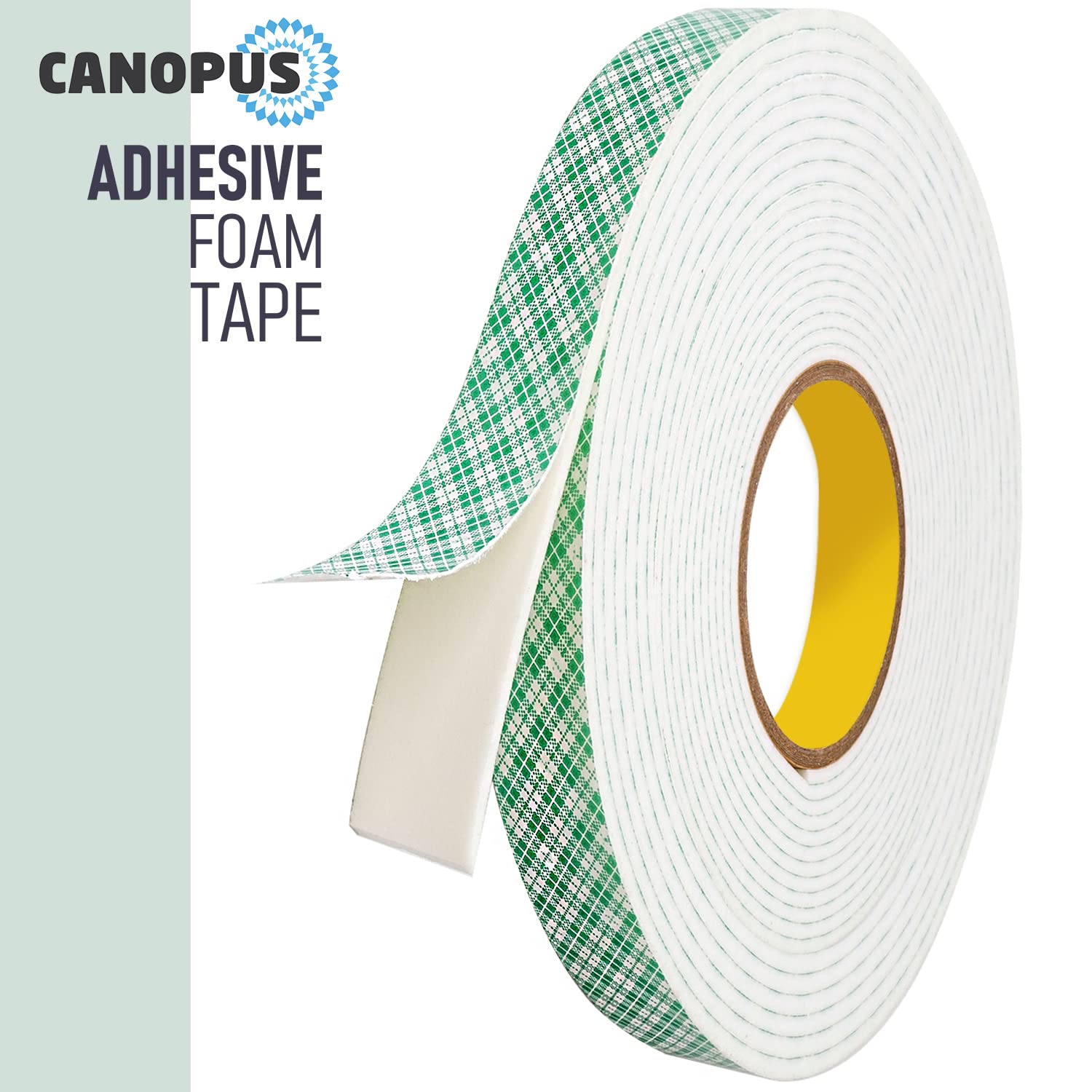 CANOPUS Double Sided Foam Tape for Craft and Card Making Projects, Heavy Duty Adhesive Mounting Tape 4016 (0.5in x 36yd)
