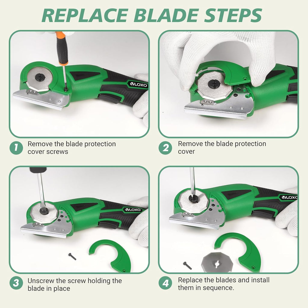 VLOXO Cordless Electric Scissors 4V Rechargeable Cardboard Cutter