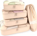 Shacke 5 Set Packing Cubes for Travel with Laundry Bag (Cream)