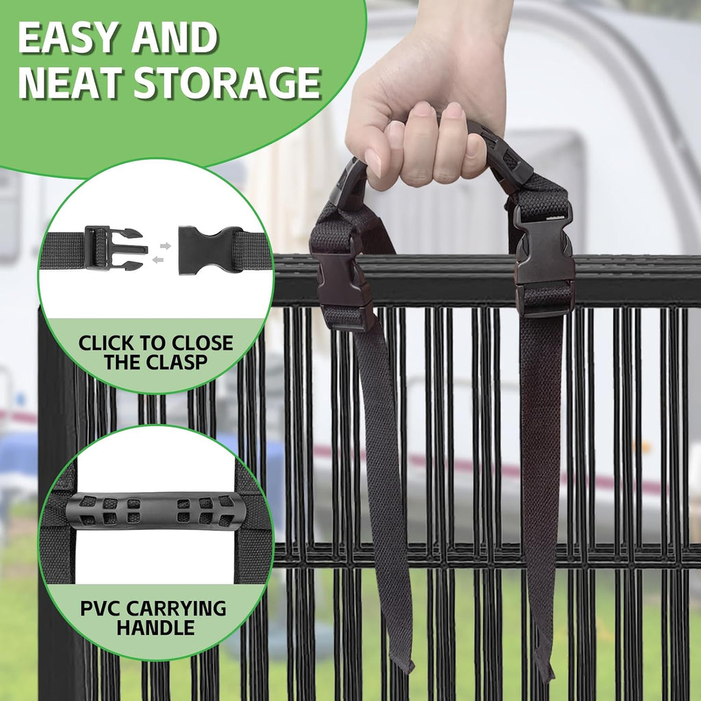 Easy Carry Straps Dog Fence, 2Pack (Black)