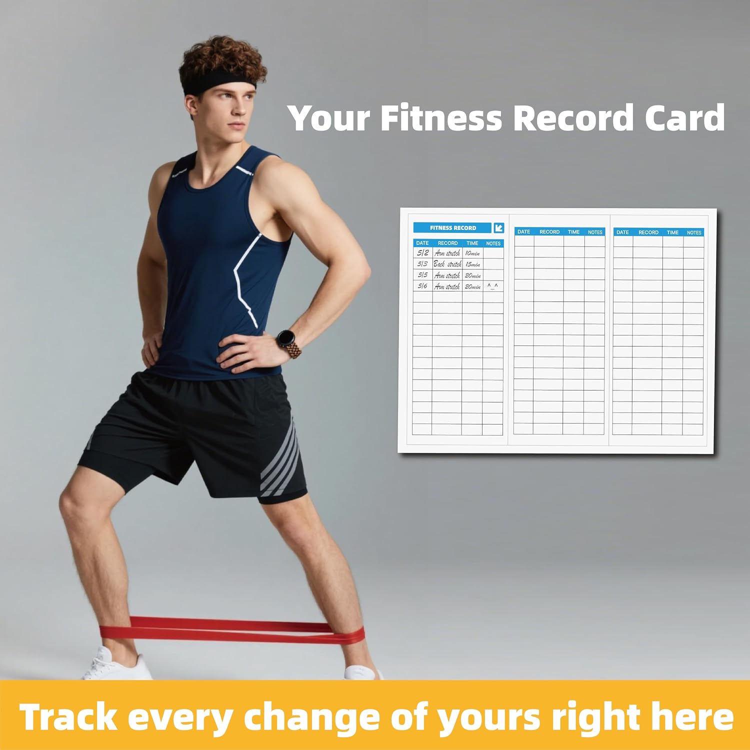 6-Level Resistance Loop Bands Up to 55LBS for PT & Strength