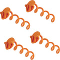 Vortex (4-Pack) 10" Spiral Ground Anchors, Steel Screw In with Folding Ring, 275 lb Pull Force, Orange ANCFR10-ORG-R