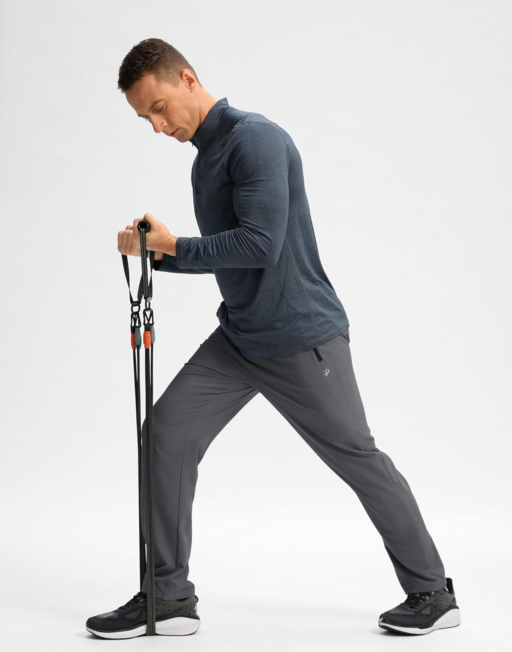 Pudolla Men's Lightweight Hiking Pants Quick Dry Outdoor Sweatpants with Zipper Pockets for Athletic Workout Casual Travel