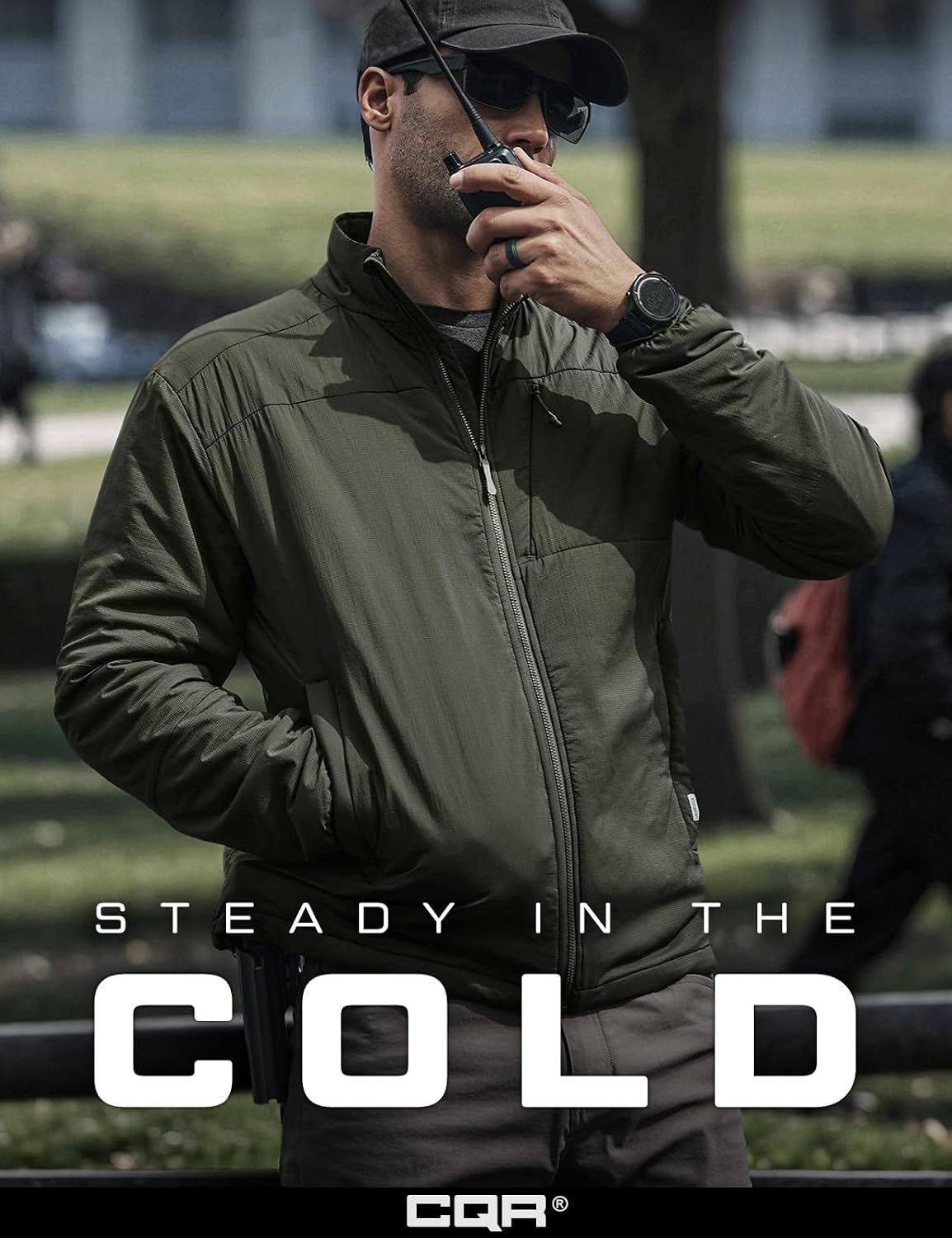CQR Men's Lightweight Warm Insulated Jacket, Windproof Water Resistant Winter Active Coat for Hiking Work Outdoor Tactical