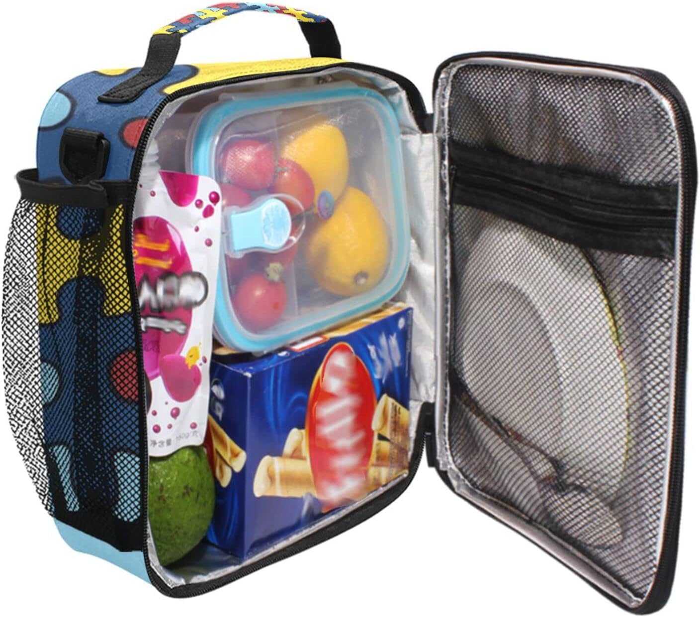 Autism Awareness Lunch Box Insulated Lunch Bag Cooler Tote Bag