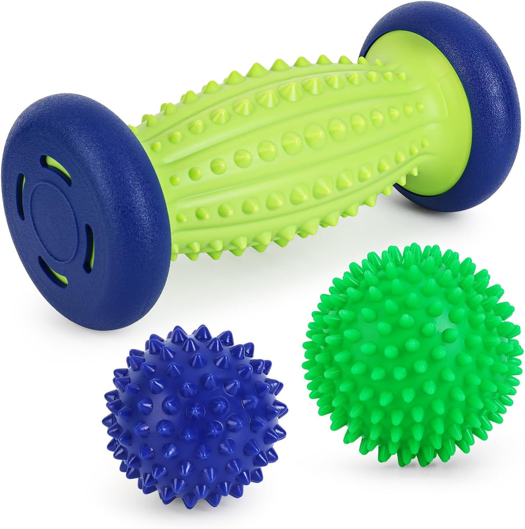 Maliton Massage Ball Set - 3 in 1 - with Foot Roller & Spiky Balls