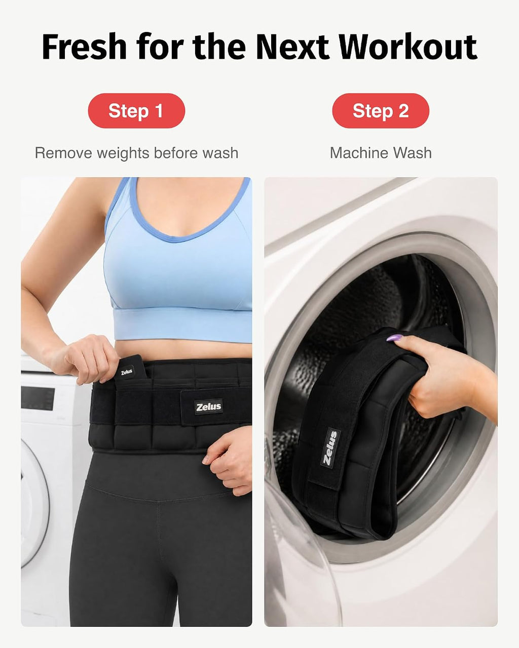 ZELUS Weighted Belt for Women Men, 6/8/10lb Z-Fit Adjustable Weighted Belt
