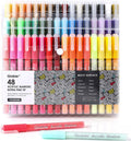 Grabie Pack of 48 Color Acrylic Paint Markers, 0.7mm Extra Fine Tip Pens