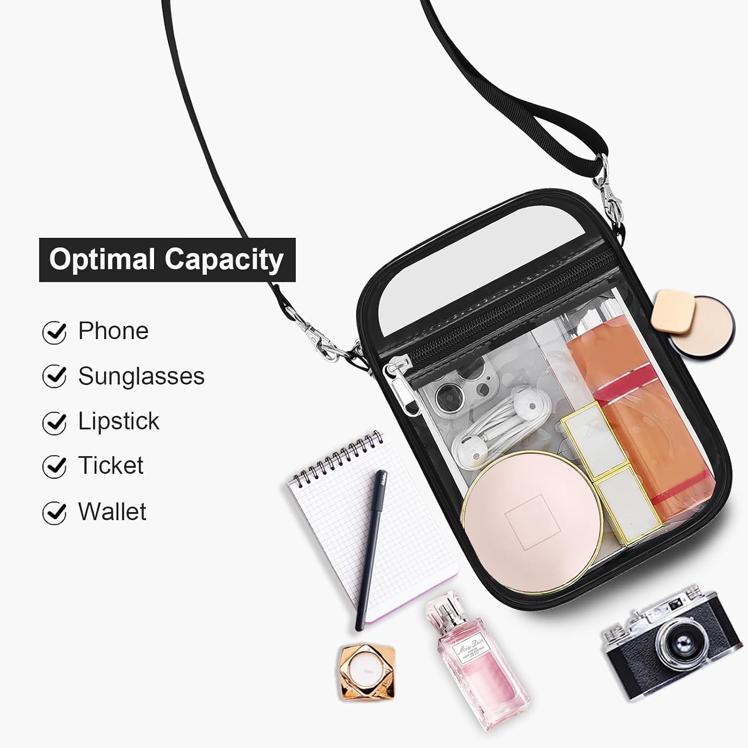 USPECLARE Clear Purse for Stadium Events Transparent Messenger Bag