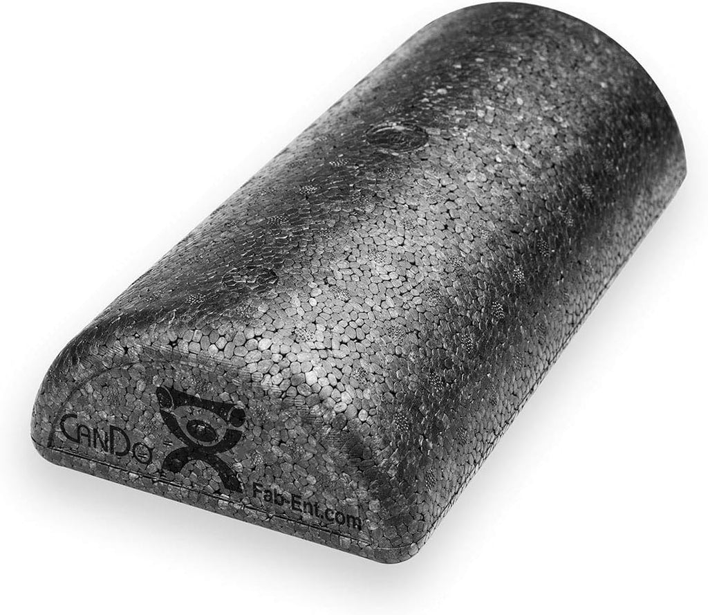 CanDo Black Composite High-Density Foam Rollers for Muscle Restoration Massage Therapy Sport Recovery and Physical Therapy 6" x 12" Half-Round
