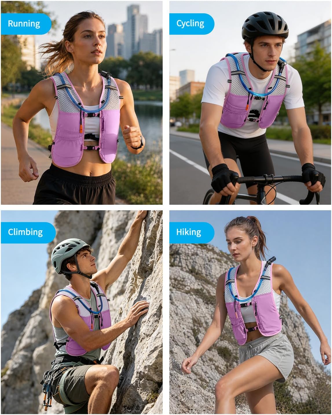 ECOHUB Lightweight Hydration Vest Water Backpack with 2L Water Bladder