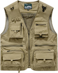 Gihuo Mens Fishing Vest Lightweight Utility Vests Cargo Outdoor Safari Travel Vest with Pockets
