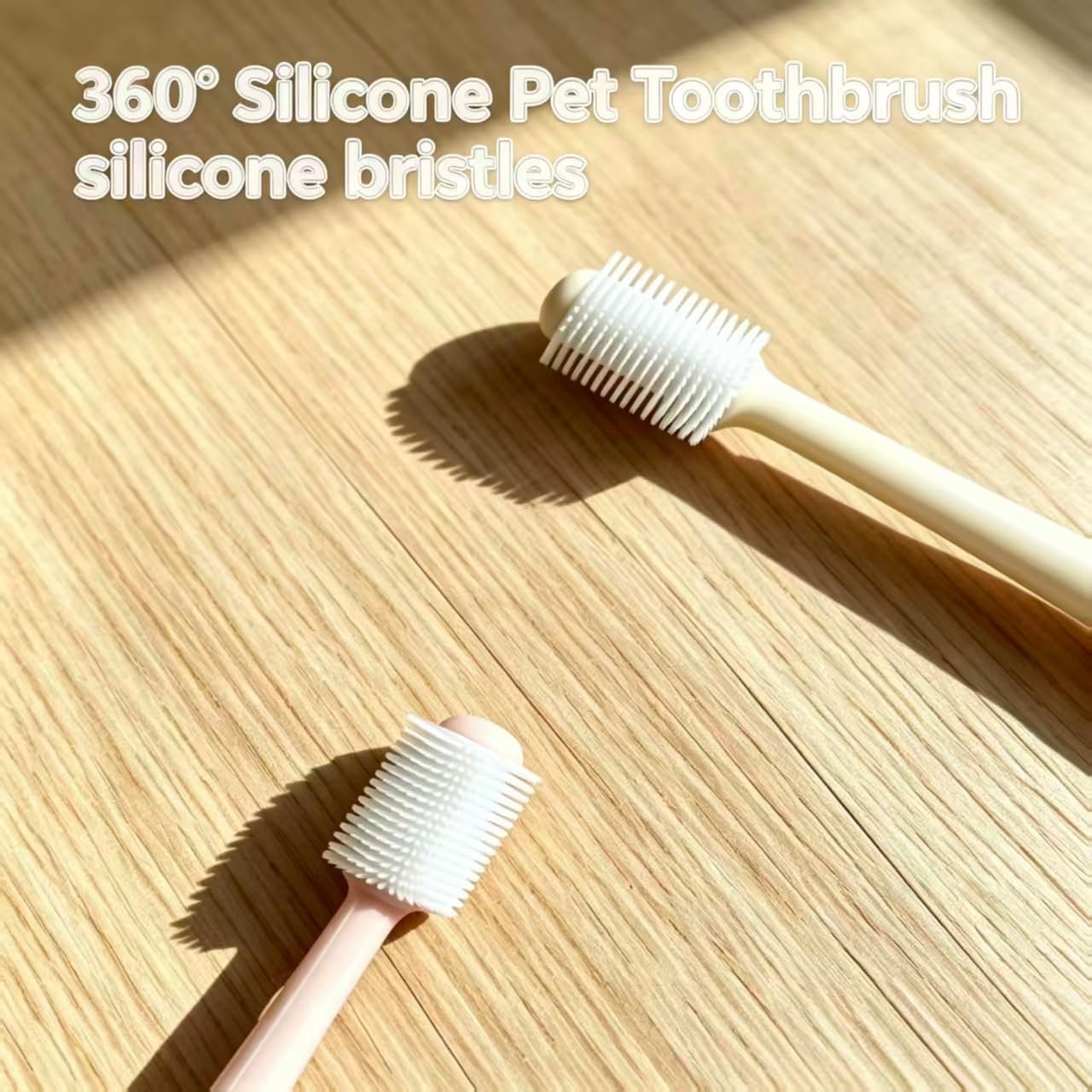 CGO 360° Silicone Pet Toothbrush for Small Dogs & Cats, 4-Pack