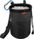 Rhino Valley Climbing Chalk Bag, No Leak Drawstring Chalk Bag with Adjustable Belt, Carabiner Clip and Zippered Pockets Chalk Bag for Rock Climbing, Cross Fit, Weight Lifting & More